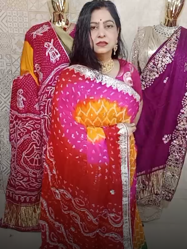 PURE OJHARIYA MULTY COLOUR WORK SAREE